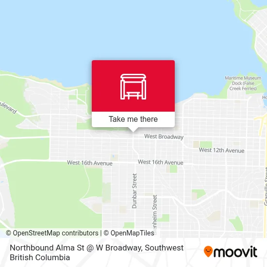 Northbound Alma St @ W Broadway map