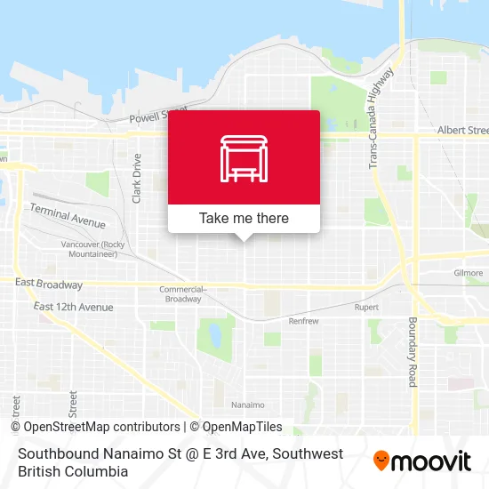 Southbound Nanaimo St @ E 3rd Ave map