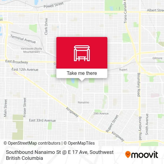 Southbound Nanaimo St @ E 17 Ave map