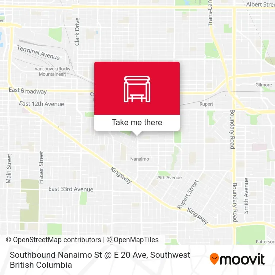 Southbound Nanaimo St @ E 20 Ave map