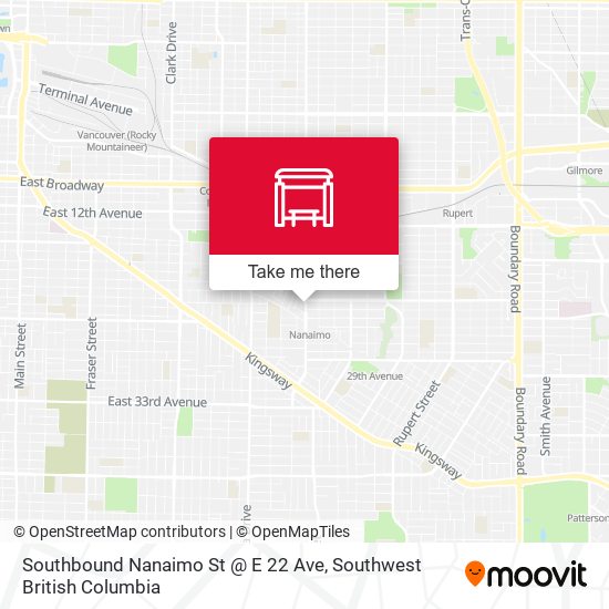 Southbound Nanaimo St @ E 22 Ave map