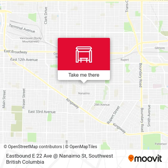 Eastbound E 22 Ave @ Nanaimo St plan