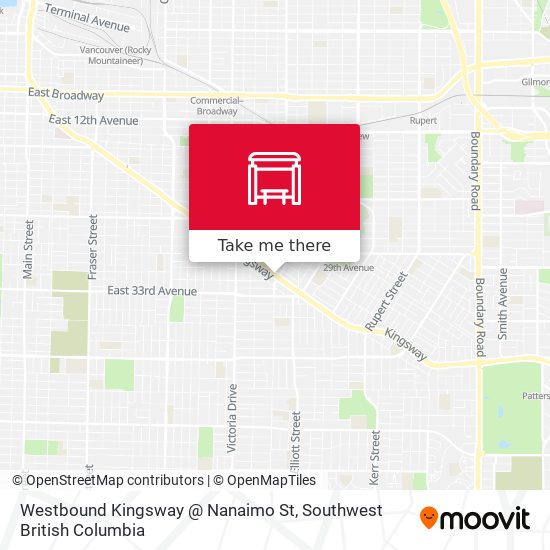 Westbound Kingsway @ Nanaimo St map