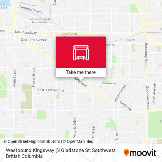 Westbound Kingsway @ Gladstone St plan