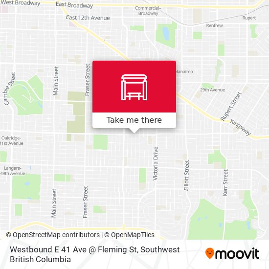 Westbound E 41 Ave @ Fleming St map