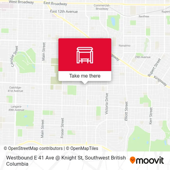 Westbound E 41 Ave @ Knight St map