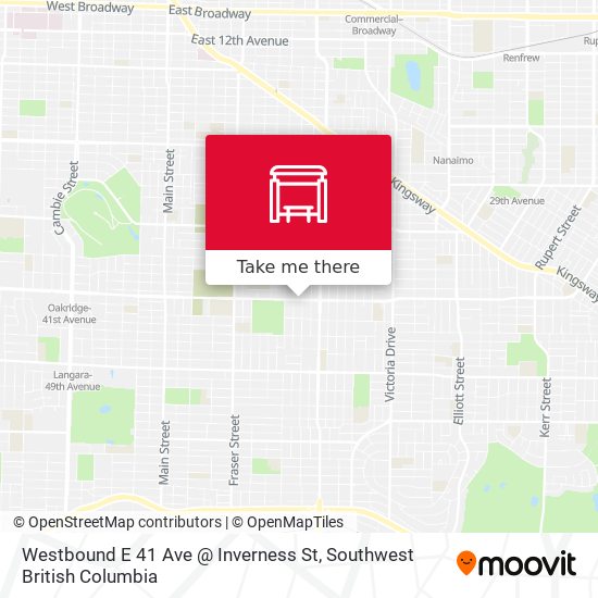 Westbound E 41 Ave @ Inverness St map