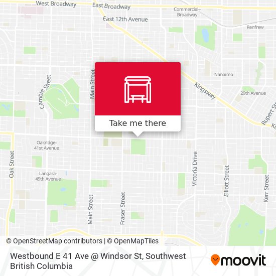 Westbound E 41 Ave @ Windsor St map