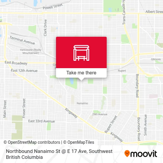 Northbound Nanaimo St @ E 17 Ave map