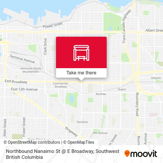 Northbound Nanaimo St @ E Broadway map