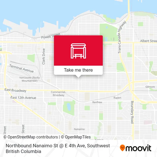 Northbound Nanaimo St @ E 4th Ave map