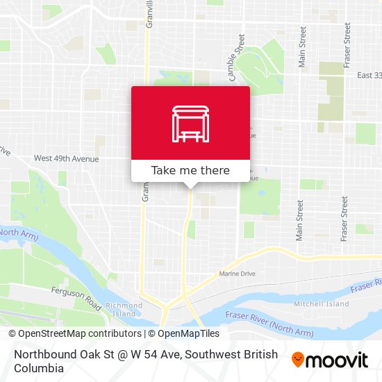 Northbound Oak St @ W 54 Ave map