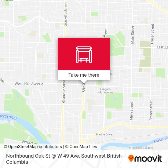 Northbound Oak St @ W 49 Ave map