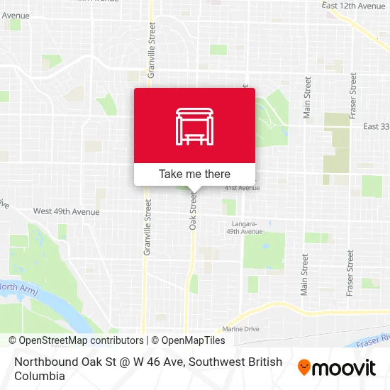 Northbound Oak St @ W 46 Ave map