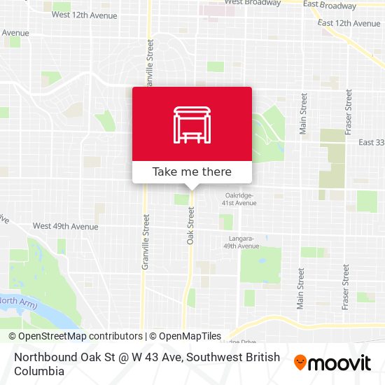 Northbound Oak St @ W 43 Ave map