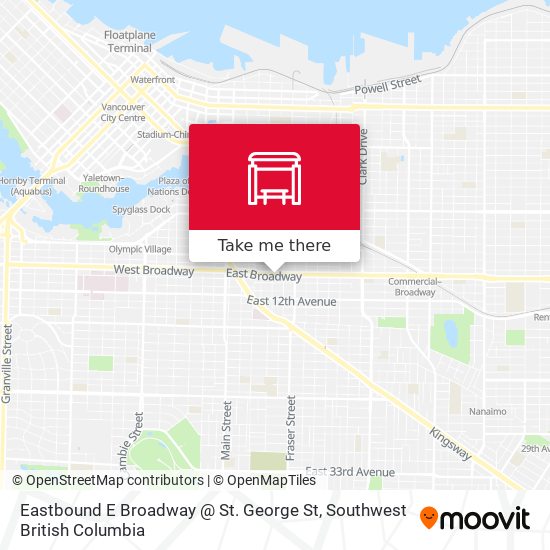 Eastbound E Broadway @ St. George St map