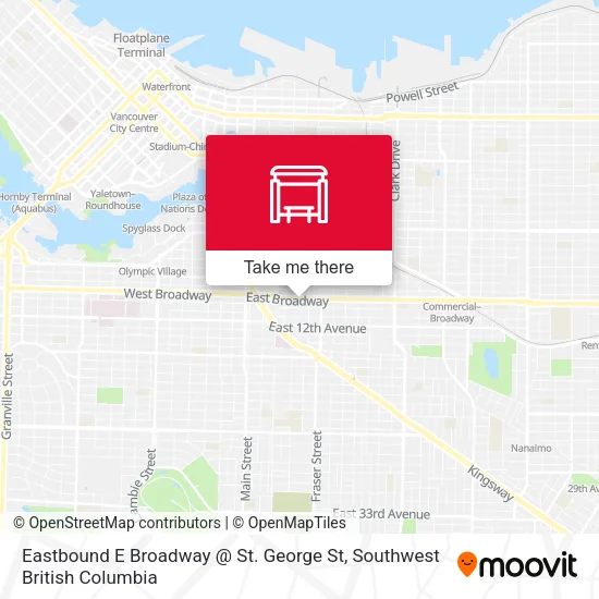 Eastbound E Broadway @ St. George St map