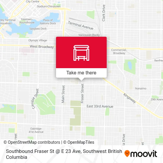 Southbound Fraser St @ E 23 Ave plan