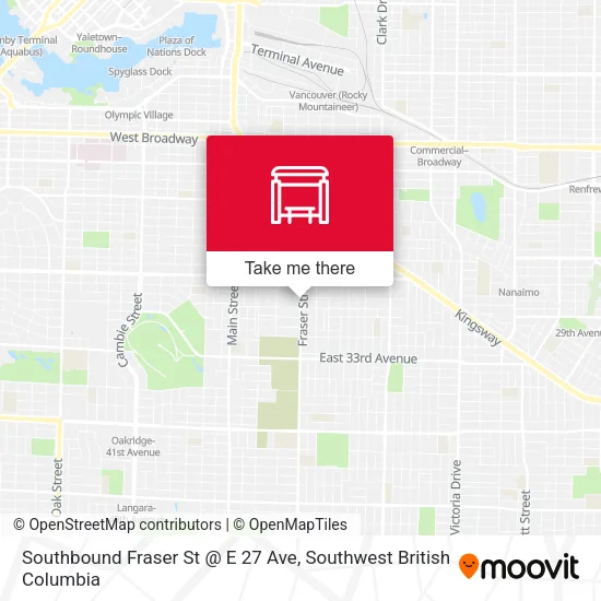 Southbound Fraser St @ E 27 Ave map