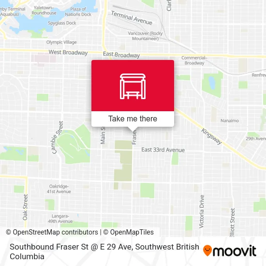 Southbound Fraser St @ E 29 Ave map