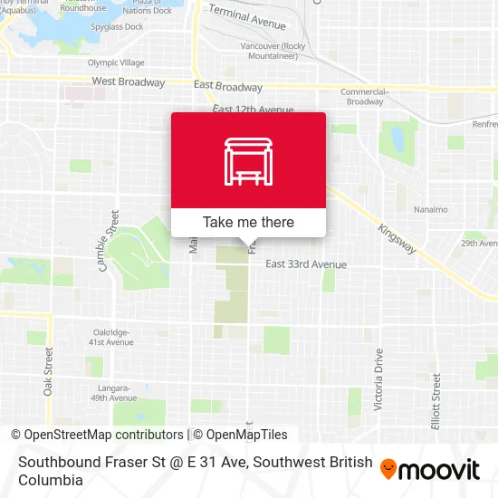 Southbound Fraser St @ E 31 Ave map