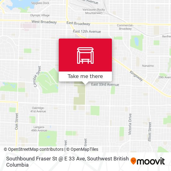 Southbound Fraser St @ E 33 Ave map