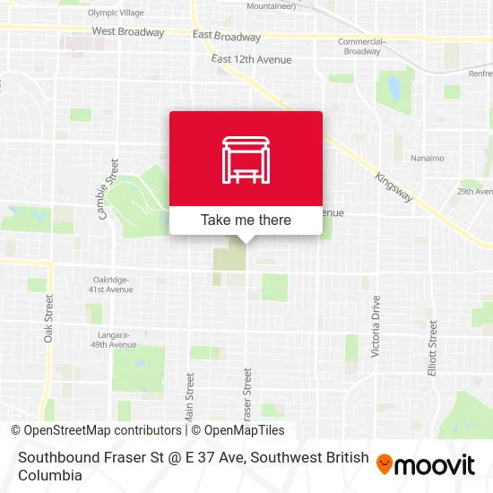 Southbound Fraser St @ E 37 Ave map