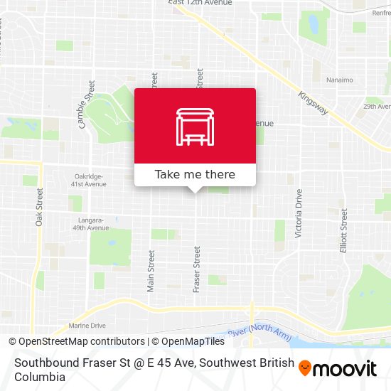 Southbound Fraser St @ E 45 Ave map
