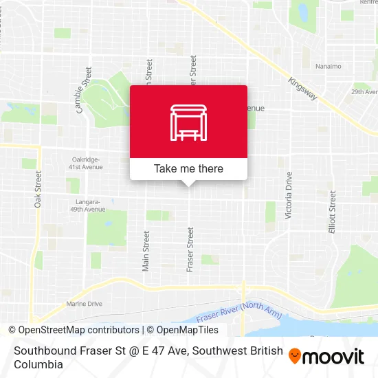 Southbound Fraser St @ E 47 Ave map