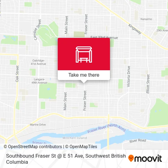 Southbound Fraser St @ E 51 Ave map