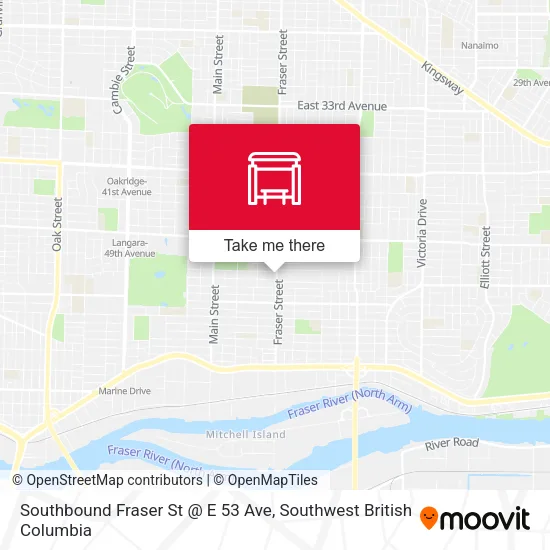 Southbound Fraser St @ E 53 Ave map