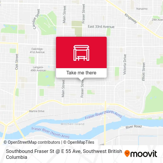 Southbound Fraser St @ E 55 Ave map
