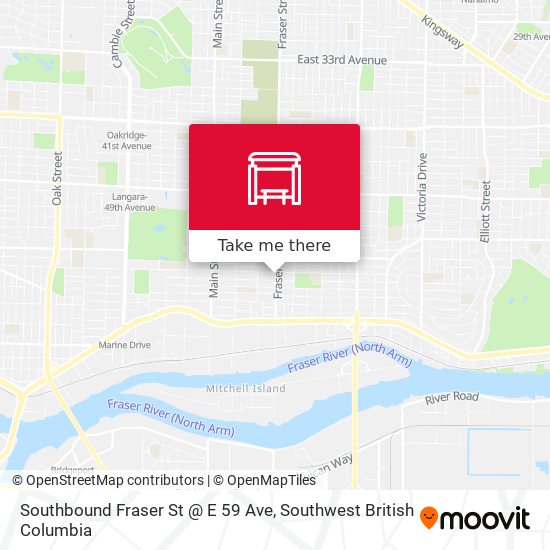 Southbound Fraser St @ E 59 Ave map