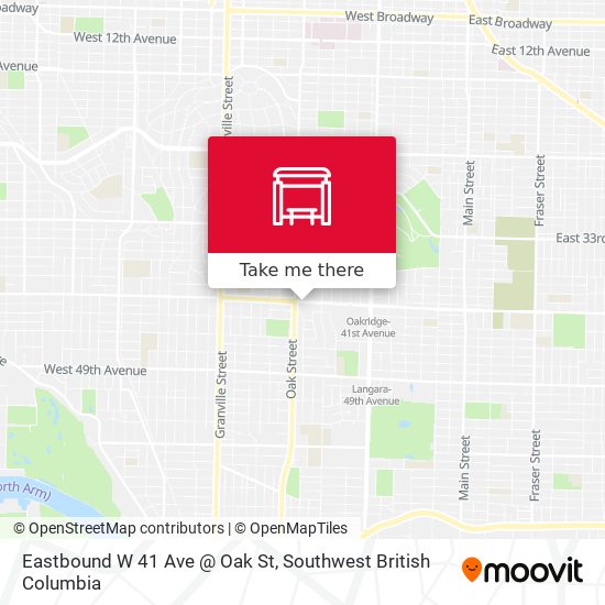 Eastbound W 41 Ave @ Oak St map