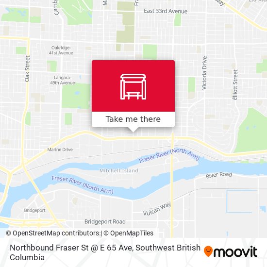 Northbound Fraser St @ E 65 Ave map