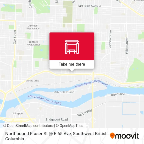 Northbound Fraser St @ E 65 Ave map