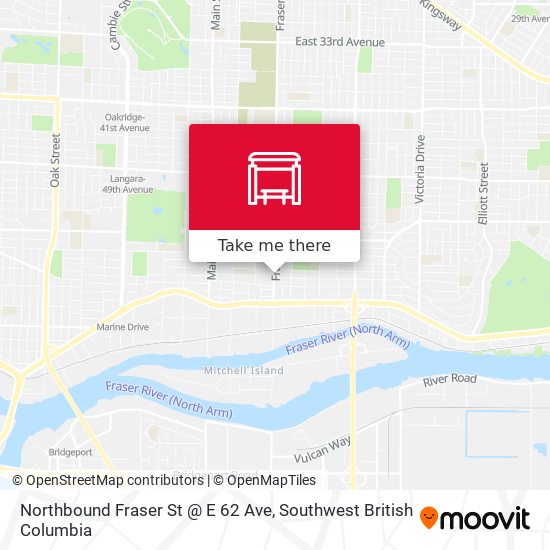Northbound Fraser St @ E 62 Ave map