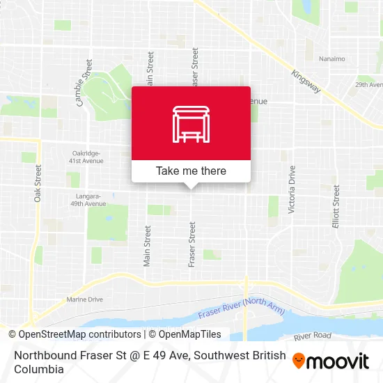 Northbound Fraser St @ E 49 Ave map