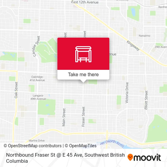 Northbound Fraser St @ E 45 Ave map