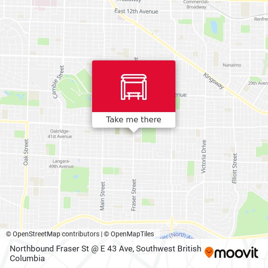 Northbound Fraser St @ E 43 Ave map