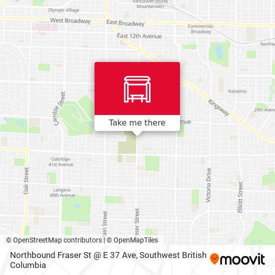 Northbound Fraser St @ E 37 Ave map