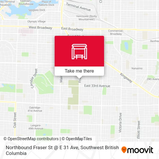 Northbound Fraser St @ E 31 Ave map