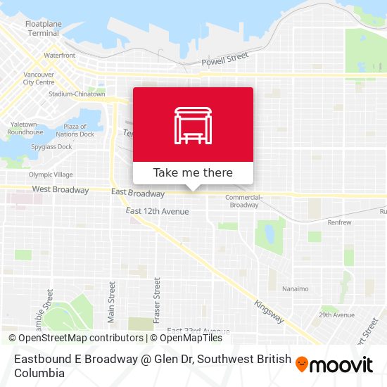 Eastbound E Broadway @ Glen Dr plan