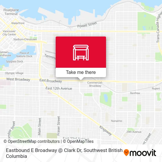 Eastbound E Broadway @ Clark Dr map
