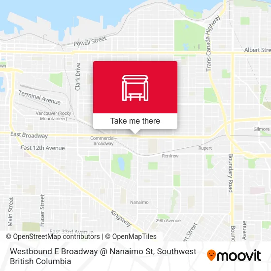 Westbound E Broadway @ Nanaimo St map