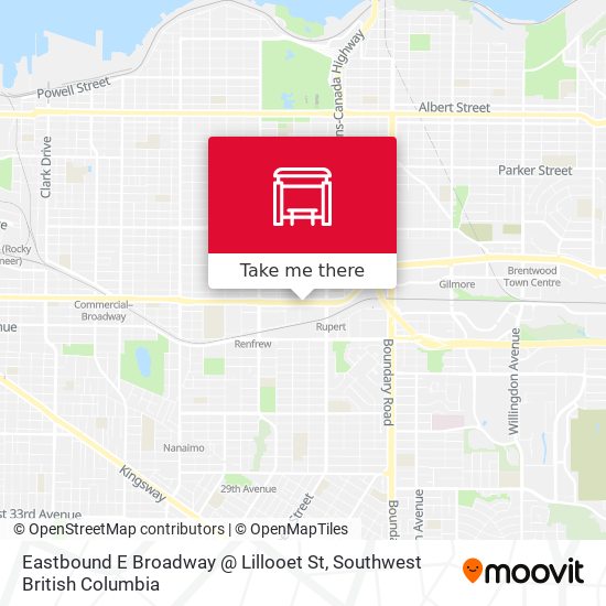 Eastbound E Broadway @ Lillooet St plan