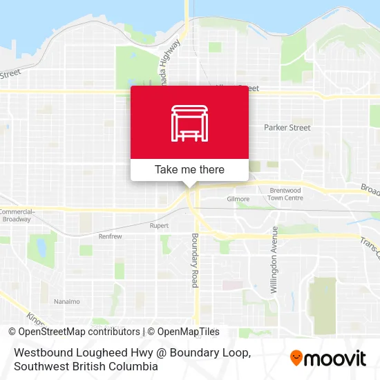 Westbound Lougheed Hwy @ Boundary Loop map