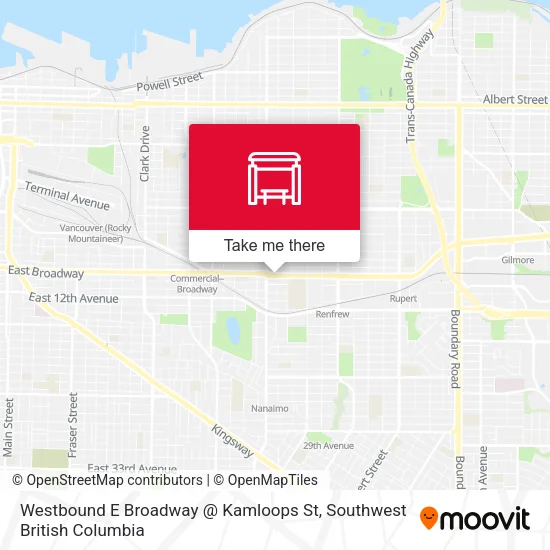 Westbound E Broadway @ Kamloops St map