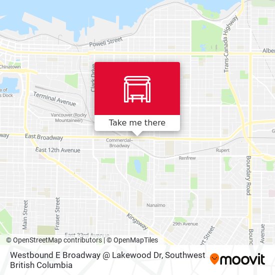 Westbound E Broadway @ Lakewood Dr map
