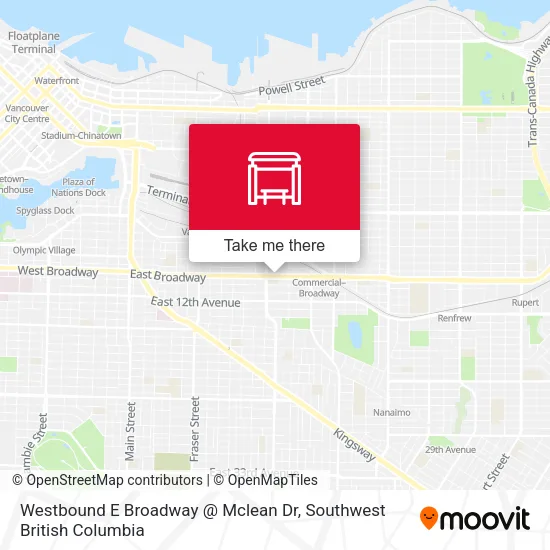 Westbound E Broadway @ Mclean Dr plan